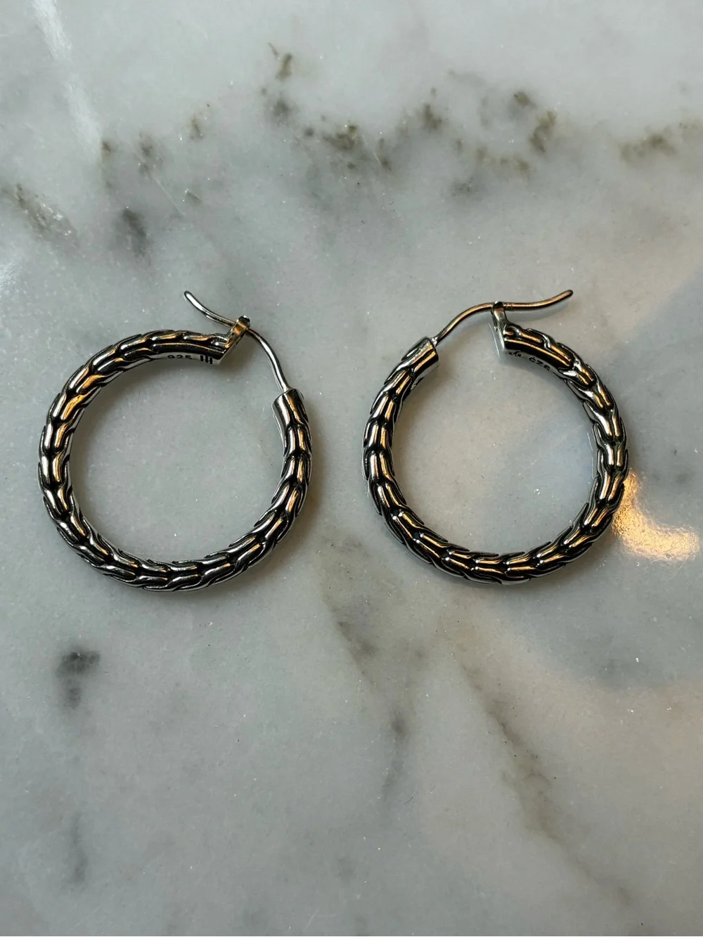 John Hardy classic chain Hoop Earrings - Silver